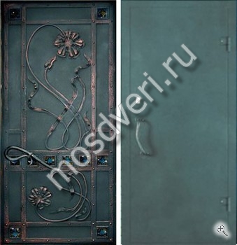 Порошковая дверь с коваными эелементами декора - купить от производителя Мосдвери Порошковая дверь с коваными эелементами декора